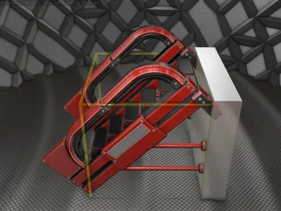 Sci-Fi Stairs - 1 - Red Version Low-poly 3D model