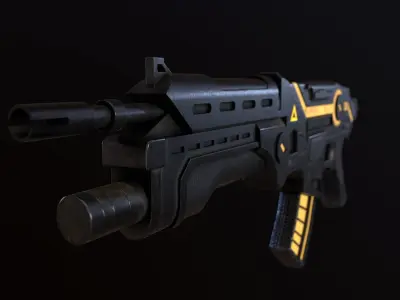 Sci-Fi Energy Weapon Remake Low-poly 3D model