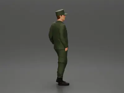 Harry Morgan leaning on the truck talking in the MASH series 3D print model