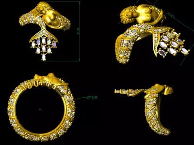 mermaid Ring 3D model