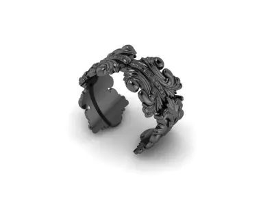 Antique ornate rose gold ring 3D print model