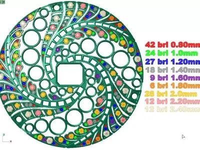 Round Diamond Brooch 3D print model