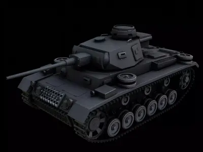 Panzer III J Low-poly 3D model