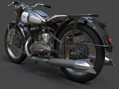 IZH-49 Soviet Classic Motorcycle - Ultra High-Poly 3D Model 3D model