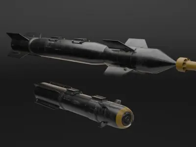 rocket nuclear missile Free low-poly 3D model