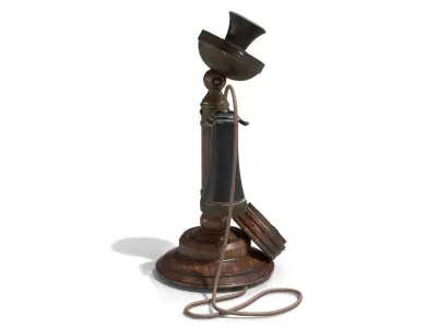 American Bell Candlestick Telephone Low-poly 3D model