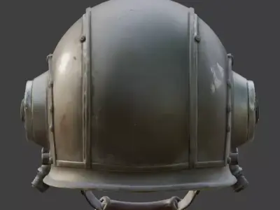 Steampunk Aviator Helmet 3D Model Low-poly 3D model