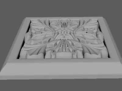 rosette decorative plaque with ornate design 3D model
