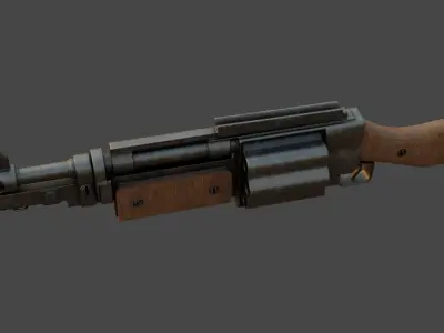 revolver shotgun Low-poly 3D model
