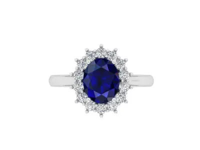 Oval Solitaire Ring 3D print model 27