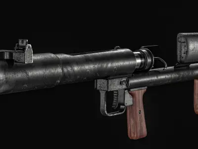  PTRD 41 Anti Tank Rifle Low-poly 3D model