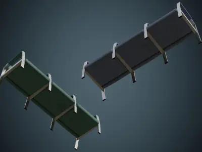 Waiting Chair 1B Low-poly 3D model