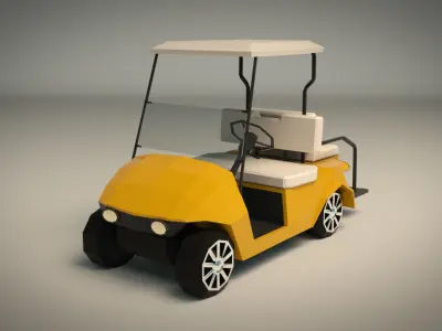Low Poly Golf Cart Low-poly 3D model