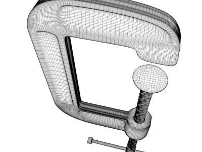 Red G-Clamp 3D model