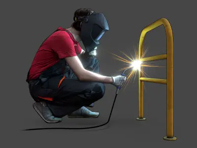 Stylized Welder Character 3D model