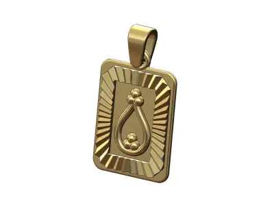 Bead crown faceted sunrays pendant charm 3D print model
