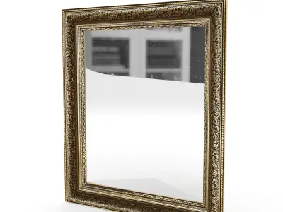 Antique Frame Mirror 5 Low-poly 3D model