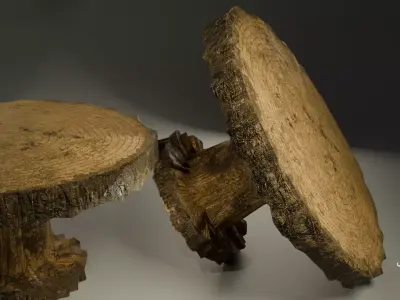 Realistic Wooden Table Low-poly 3D model