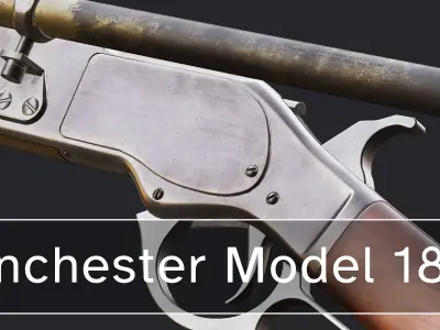 Winchester Model 1873 - Lever Action Rifle Low-poly 3D model