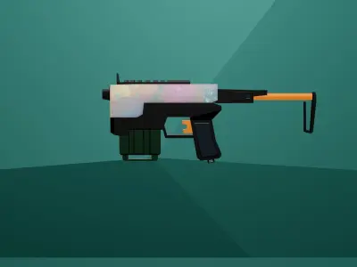 Simple cartoon gun Low-poly 3D model