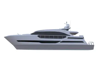 Luxury Yacht PBR Professional 3D Model All Quads Low-poly 3D model