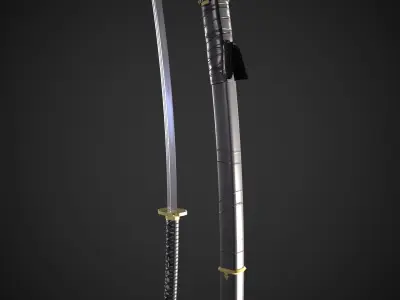 Scorpion Katana  Mortal Kombat Low-poly 3D model