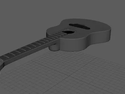 guitar acoustic Low-poly 3D model purchase