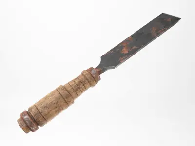 Old Rusty Chisel Set 3D Models Low-poly 3D model