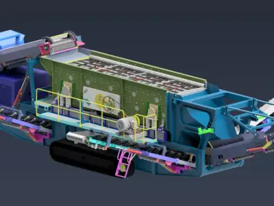 SPS6203 Crawler Mobile Horizontal Screening Station 3D 3D model