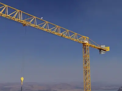 Flat Top Tower Crane 4 - Construction Crane 3D model