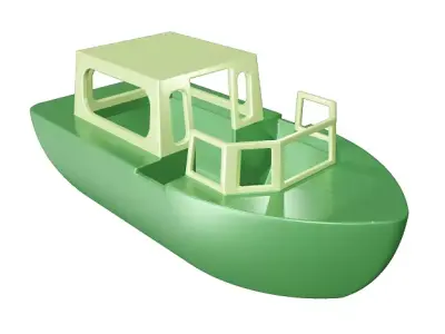 Marvelous Tourist Boat Toy Low-poly 3D model