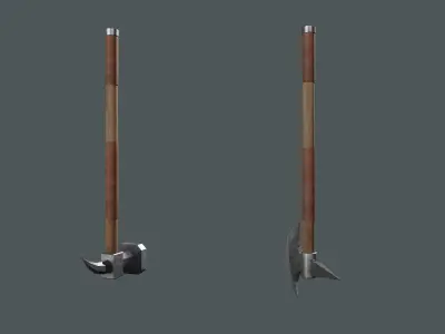 low poly weapon two axes Free 3D model