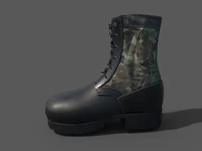  Camouflage Army Boots  Low-poly 3D model