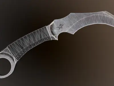 Post-Apocalyptic Karambit Low-poly 3D model