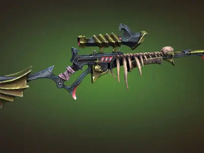 Undead sniper rifle Low-poly 3D model