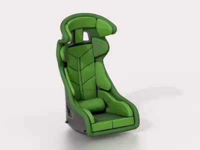 Racing Sport Seat V01 Green Low-poly 3D model