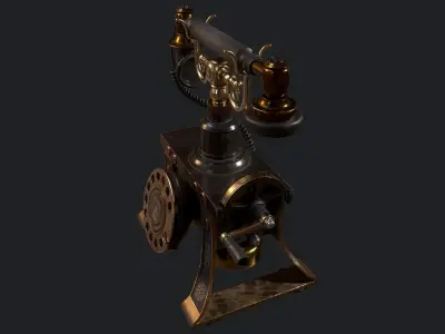 Vintage telephone Low-poly 3D model buy