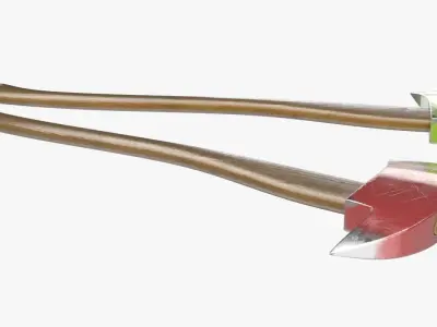 Fire Hatchet 1 Textured 3D model