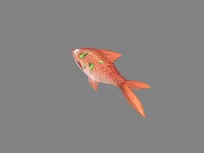 Cartoon Dishes -Braised Fish Low-poly 3D model