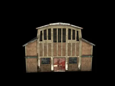 Warehouse wooden house Low-poly 3D model purchase