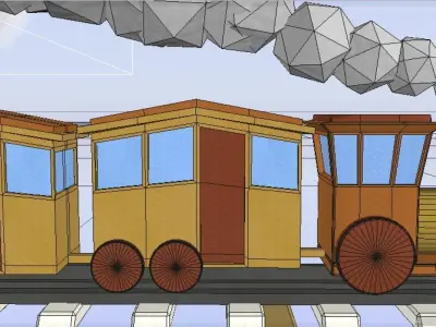 Cartoon Animated Train 3D model