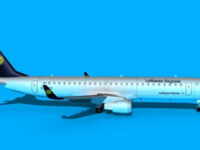 Embraer Emb-190 Lufthansa Regional 3D model