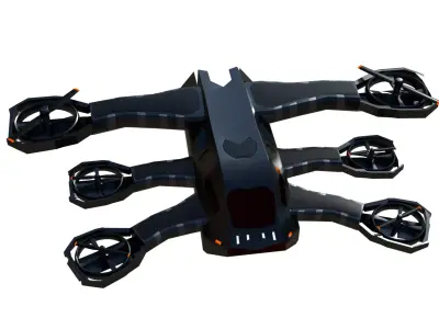 hard surface drone low poly Low-poly 3D model