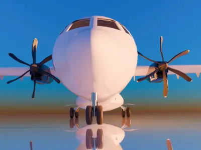 atr 72 600 white Low-poly 3D model