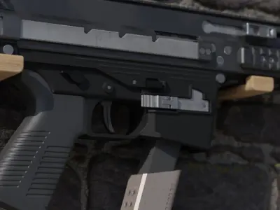 Semi-Auto Pistol APC10  Free low-poly 3D model