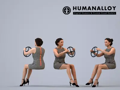 Basics0104 - A set containing 5 models of male and female 3D model