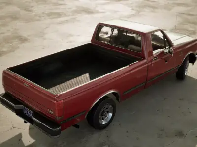 90s Pickup Truck Low-poly 3D model