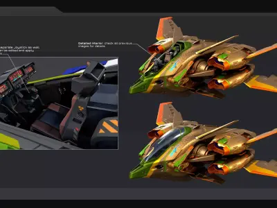 ORZAN - Fighter Low-poly 3D model