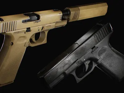 Weapons bundle pack vol 02 Low-poly 3D model