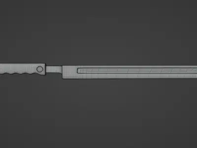 Steel sword PBR game ready 3D model